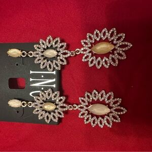 Pink double drop earrings